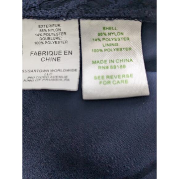 Lilly Pulitzer Sz 14 HERA Navy Blue Scalloped Lace Dress - Picture 11 of 11